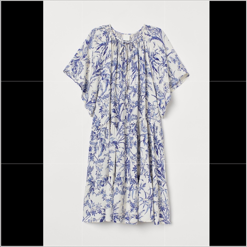 H&M Blue and White A Line Dress